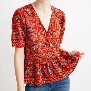 Madewell Bandana Paisley Peplum Wrap Top Size | Madewell Blouse | Medium